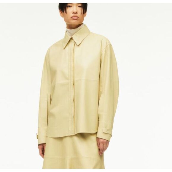 ZARA Leather Limited Edition Oversized Collared Long Sleeve Button Down Shirt Me - Picture 11 of 11